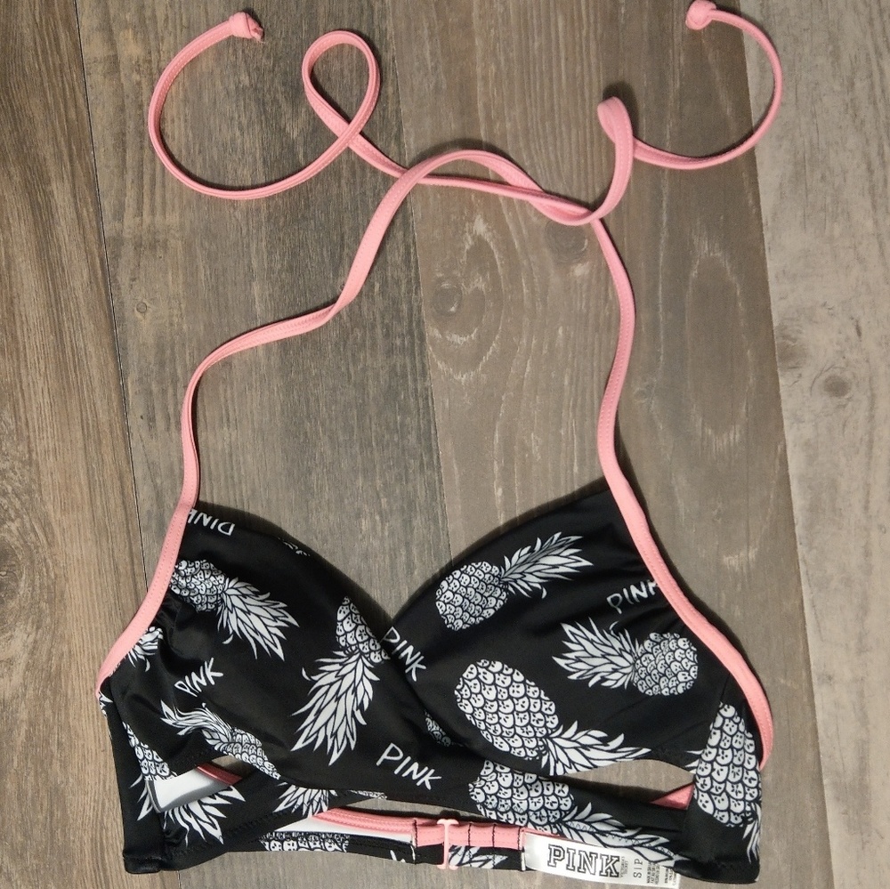 PINK Victoria's Secret pineapple bikini top- small